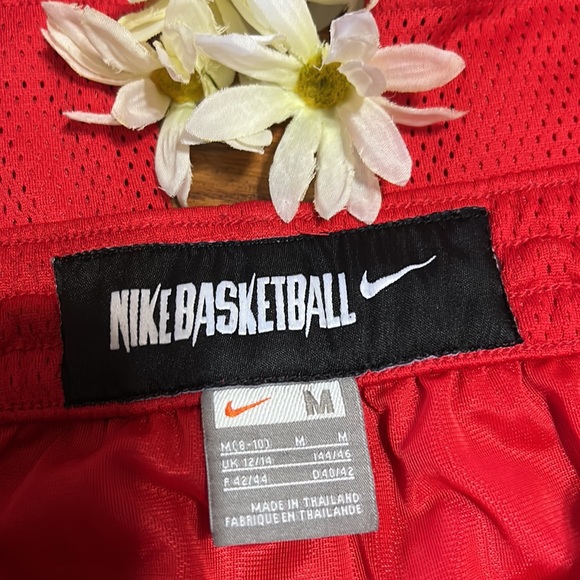 NIKE❤️BASKETBALL MESH Women’s PANTS Drawstring Red & White Medium (8-10) - Picture 2 of 15